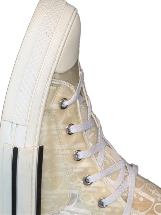 DIOR B23 League High-Top Sneaker White and Cream Dior Canvas EU 42 US Men's Sz 9 - Picture 12 of 15